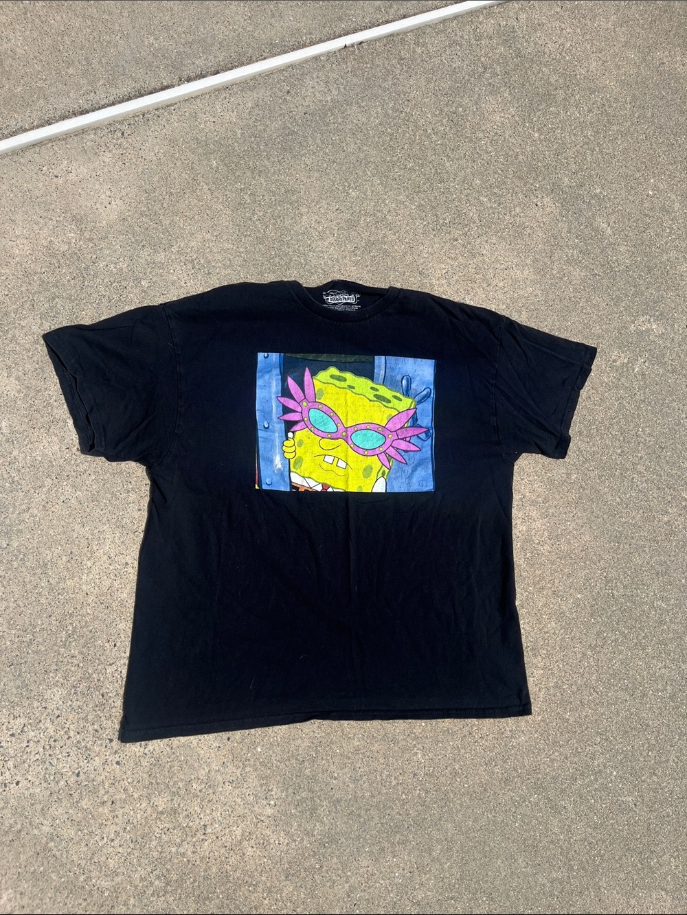 SpongeBob Squarepants Black T Shirt Distressed